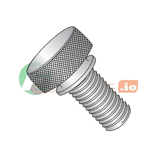 Newport Fasteners Thumb Screw, #4-40 Thread Size, Round Washer, Plain 303 Stainless Steel, 0.203 in Head Ht, 100 PK 381390 - main